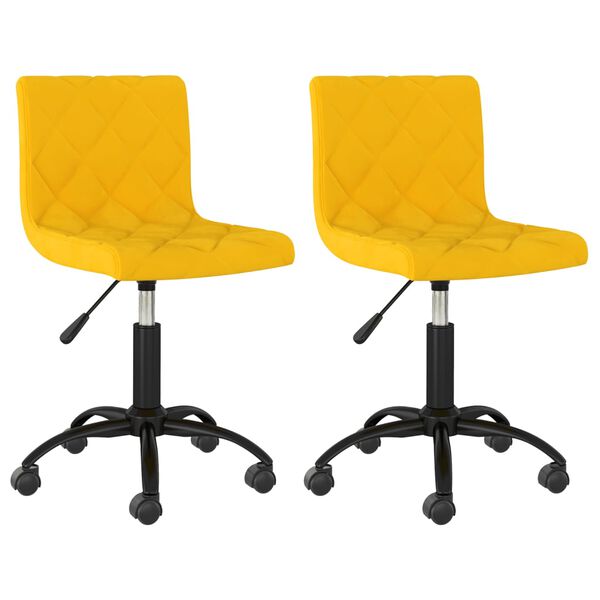 vidaXL Cadeiras de jantar girat&oacute;rias 2 pcs veludo amarelo mostarda