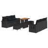 vidaXL Conjunto de Sof&aacute; de Jardim Preto vime PE