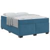 vidaXL Estrutura da Cama com colch&atilde;o Azul Escuro 140 x 200 cm tecido