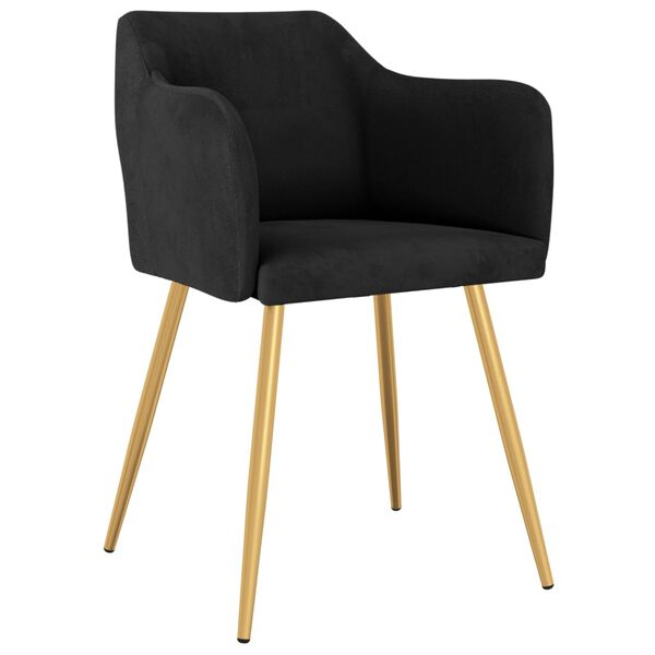 vidaXL Cadeiras de jantar 2 pcs veludo preto