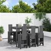 vidaXL 7 pcs conjunto de bar para jardim pinho maciço cinzento