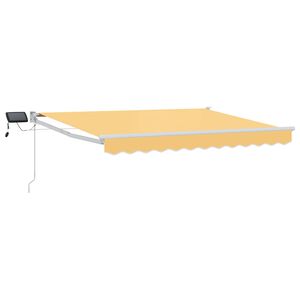 vidaXL Toldo retr&aacute;til manual com LEDs Areia 100% Poli&eacute;ster e Alum&iacute;nio