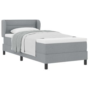 vidaXL Cama Box com colch&atilde;o Cinzento-claro 90 x 190 cm tecido