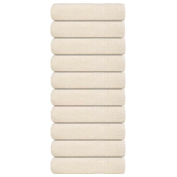 vidaXL Toalhas de banho FROGN 10 pcs 70x140 cm 360 g/m&sup2; creme