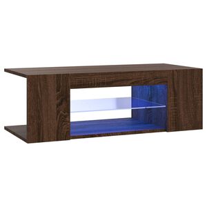 vidaXL M&oacute;vel de TV com luzes LED 90x39x30 cm cor carvalho castanho