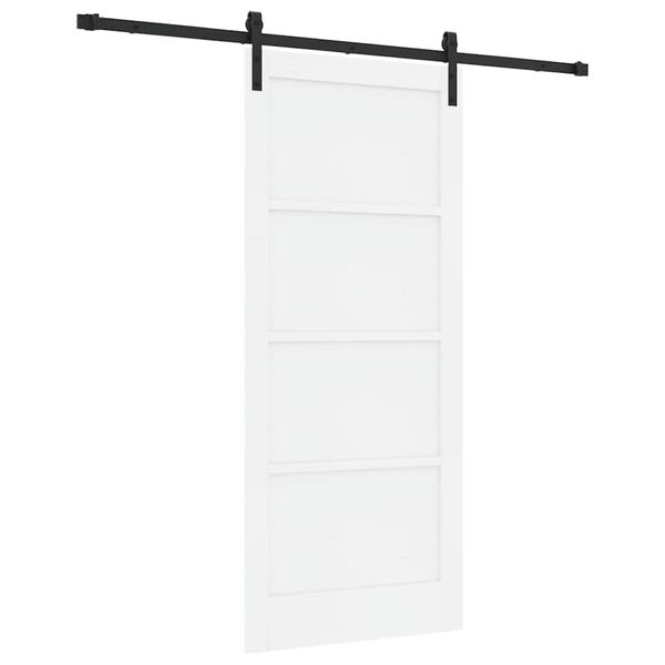 vidaXL Porta Deslizante Branco e Preto 86 x 198,5 cm