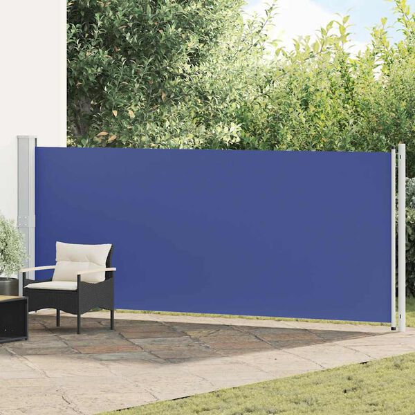 vidaXL Toldo lateral retr&aacute;til para p&aacute;tio 600x160 cm azul