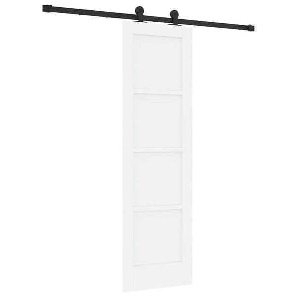 vidaXL Porta Deslizante Branco e Preto 61 x 198,5 cm