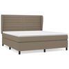 vidaXL Cama com molas/colch&atilde;o 180x200 cm tecido castanho-acinzentado