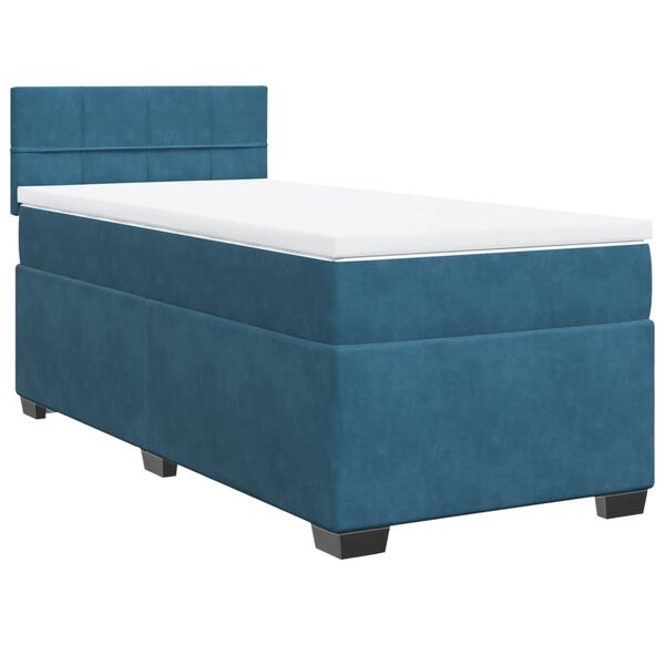 vidaXL Cama boxspring com colch&atilde;o 80x200 cm veludo azul