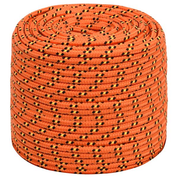 vidaXL Corda de barco 10 mm 25 m polipropileno laranja