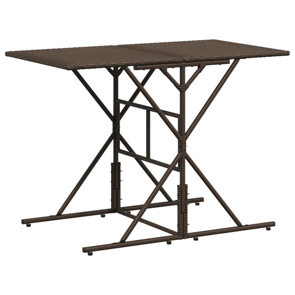 vidaXL 7 pcs conjunto jantar p/ jardim c/ almofad&otilde;es vime PE castanho