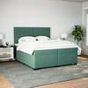 vidaXL Cama com molas/colch&atilde;o 200x200 cm veludo verde-escuro