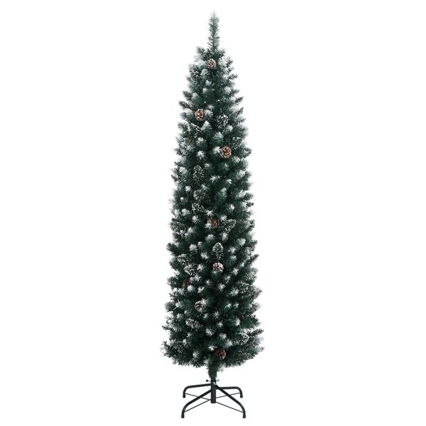 vidaXL &Aacute;rvore de Natal artificial fina com 300 luzes LED 240 cm