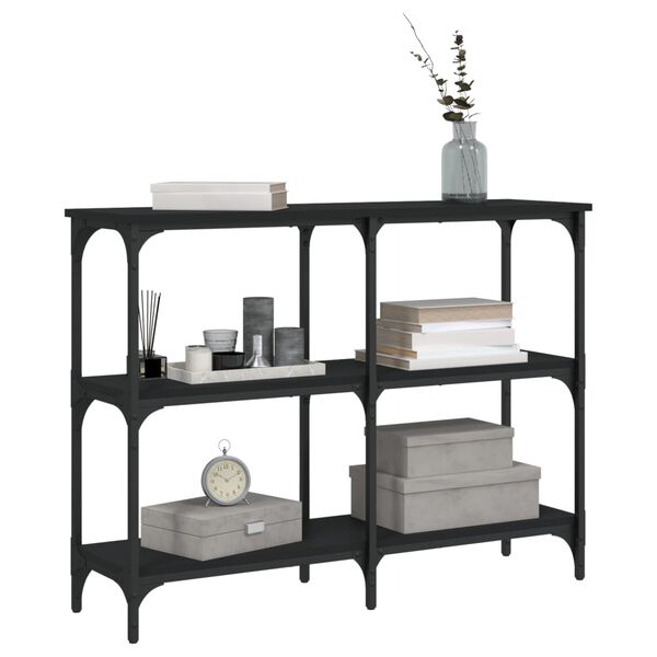vidaXL Mesa consola 100x29x75 cm derivados de madeira preto