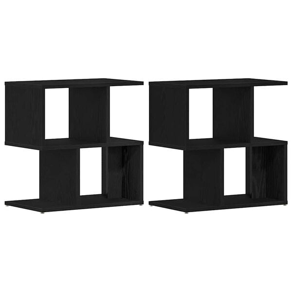 vidaXL Arm&aacute;rio de Cabeceira 2 pcs Carvalho Preto 50 x 30 x 51,5 cm