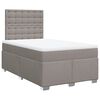 vidaXL Cama boxspring c/ colch&atilde;o 120x190cm tecido castanho-acinzentado