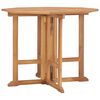 vidaXL Mesa de jantar p/ jardim dobr&aacute;vel 90x90x75 cm teca maci&ccedil;a
