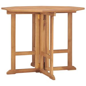 vidaXL Mesa de jantar p/ jardim dobr&aacute;vel 90x90x75 cm teca maci&ccedil;a
