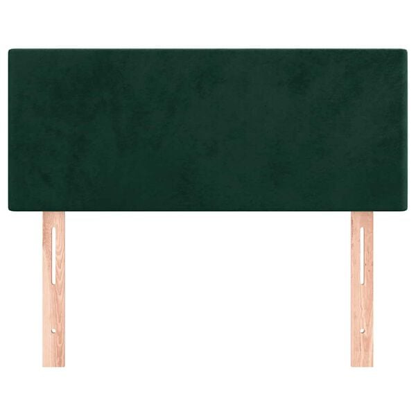 vidaXL Cabeceira de cama veludo 80x5x78/88 cm verde-escuro