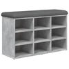 vidaXL Banco sapateira 82x32x50 cm derivados madeira cinzento cimento