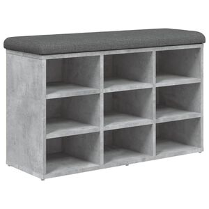 vidaXL Banco sapateira 82x32x50 cm derivados madeira cinzento cimento