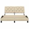 vidaXL Estrutura de cama sem colch&atilde;o 120x200 cm tecido cor creme