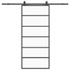 vidaXL Porta deslizante c/ conj. ferragens 90x205cm vidro ESG preto