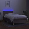 vidaXL Cama box spring + colch&atilde;o/LED 90x200cm tecido cinza-acastanhado