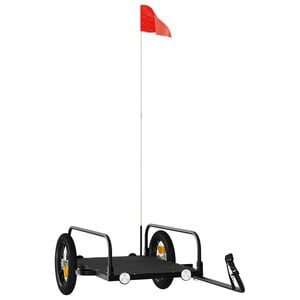 vidaXL Reboque para bicicleta 122x53x31 cm ferro preto