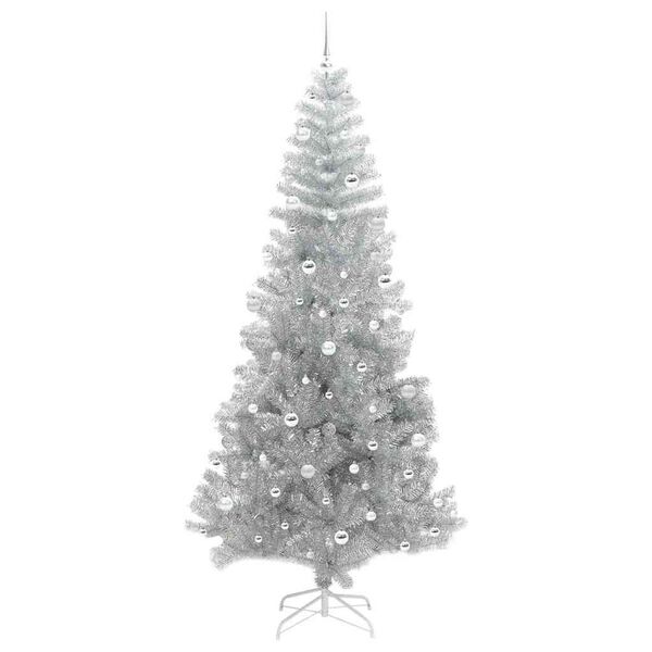 vidaXL &Aacute;rvore de Natal com 300 LEDs com suporte Prateado 240 cm PET