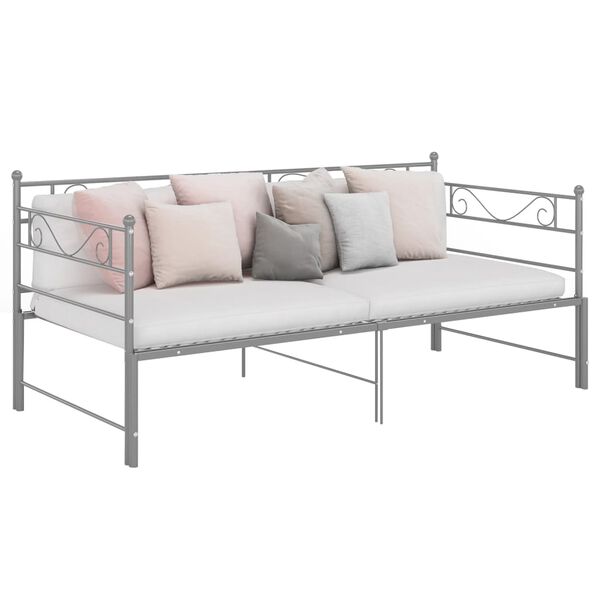 vidaXL Estrutura sofá-cama de puxar 90x200 cm metal cinzento