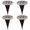 vidaXL Luzes solares para exterior com espig&otilde;es 4 pcs branco quente
