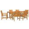 vidaXL Conjunto de Jantar para Jardim 7 unid. Castanho