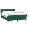 vidaXL Box Cama primavera com Colch&atilde;o Verde Escuro 140x210 cm Veludo
