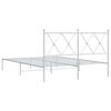 vidaXL Estrutura de cama com cabeceira 140x200 cm metal branco
