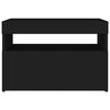 vidaXL Mesa de cabeceira & luzes LED 60x35x40 cm deriv. madeira preto