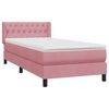 vidaXL Cama com molas/colch&atilde;o rosa 90x220 cm veludo