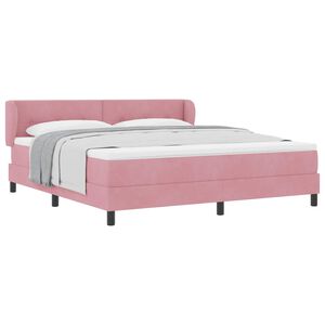 vidaXL Cama Box com cabeceira Rosa 180 x 200 cm Veludo