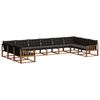 vidaXL Conjunto de Sof&aacute;s para Exterior 10 pcs Natural e Preto