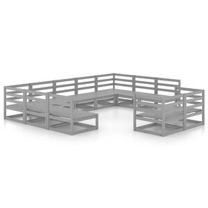 vidaXL 11 pcs conjunto lounge de jardim pinho maci&ccedil;o