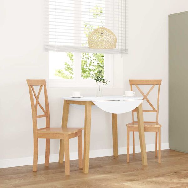 vidaXL Cadeiras de jantar 2 pcs madeira de seringueira maci&ccedil;a