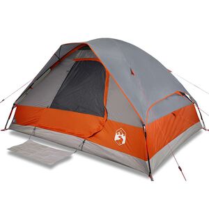 vidaXL Tenda de campismo c&uacute;pula p/ 2 pessoas imperme&aacute;vel cinza/laranja