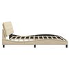 vidaXL Estrutura de cama sem colch&atilde;o 200x200 cm tecido cor creme