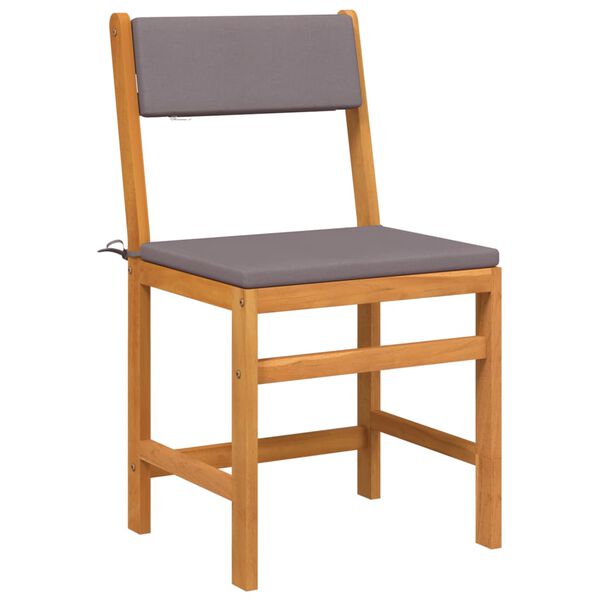 vidaXL 3 pcs conjunto de varanda com almofadões madeira acácia maciça