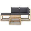 vidaXL 4 pcs conjunto lounge p/ jardim c/ almofad&otilde;es antracite