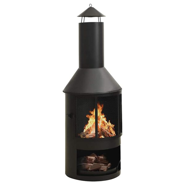 vidaXL Fog&atilde;o de jardim com grelha e ati&ccedil;ador 47x47x135,7 cm a&ccedil;o