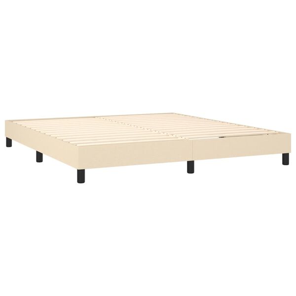 vidaXL Cama com molas/colch&atilde;o 160x200 cm tecido cor creme