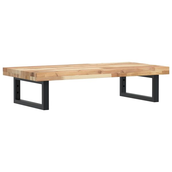 vidaXL Prateleira de parede p/ lavat&oacute;rio a&ccedil;o/madeira de ac&aacute;cia maci&ccedil;a