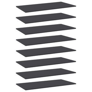 vidaXL Prateleiras p/ estante 8 pcs 80x20x1,5cm contraplacado cinzento
